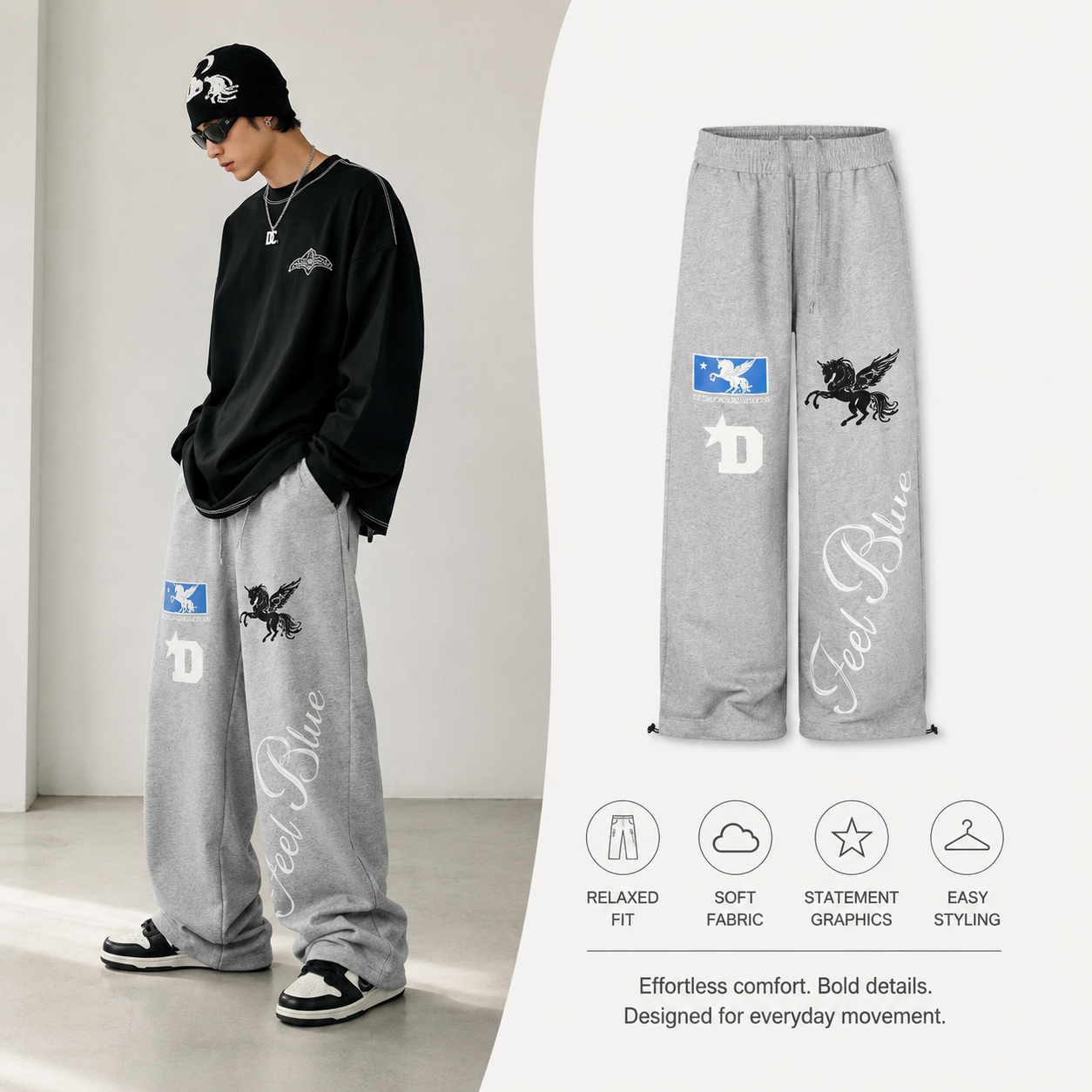 Graphic Patch Wide-Leg Sweatpants - C1015-detail-fabric.png