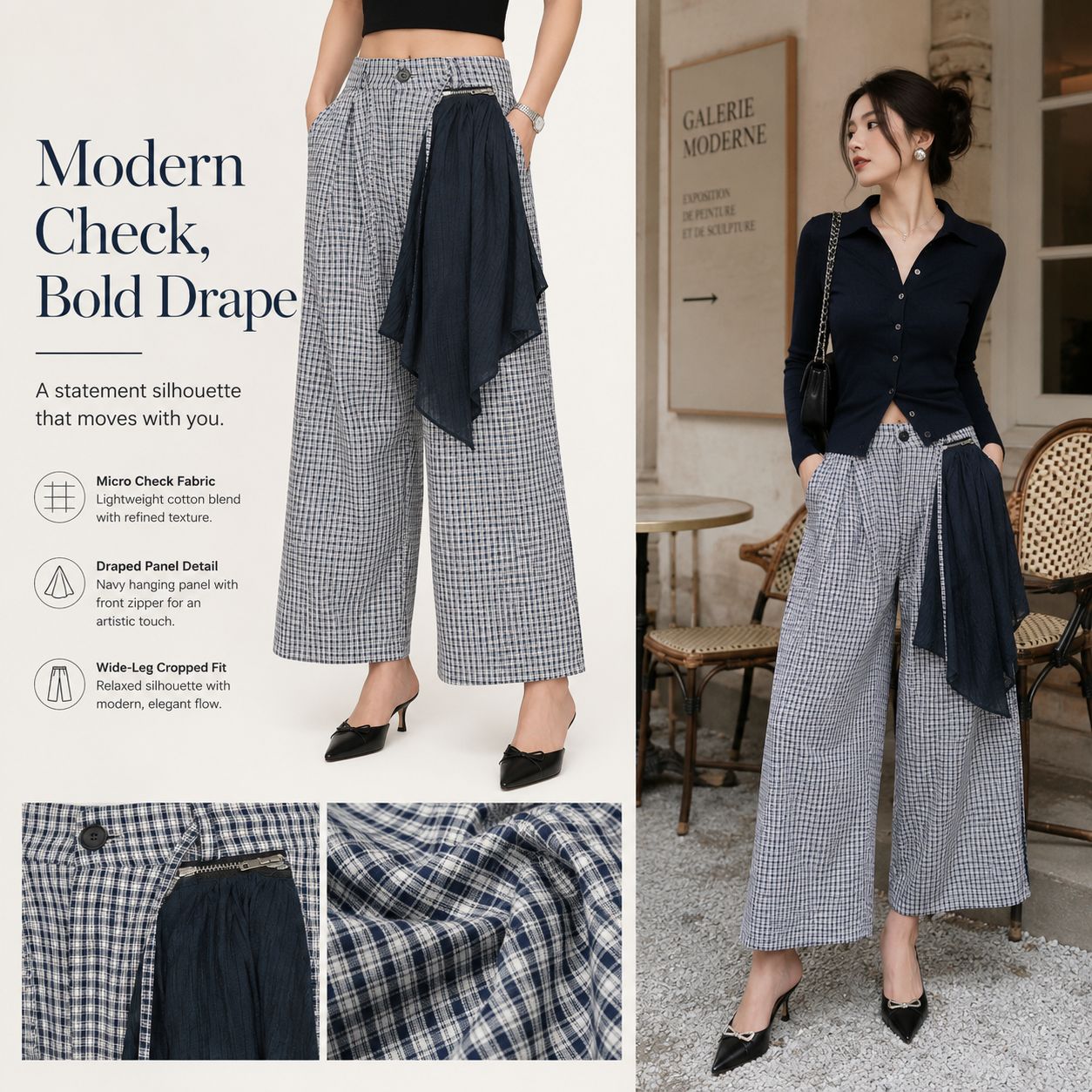 Micro-Check Draped Wide-Leg Pants - C929-women-fit-human.png