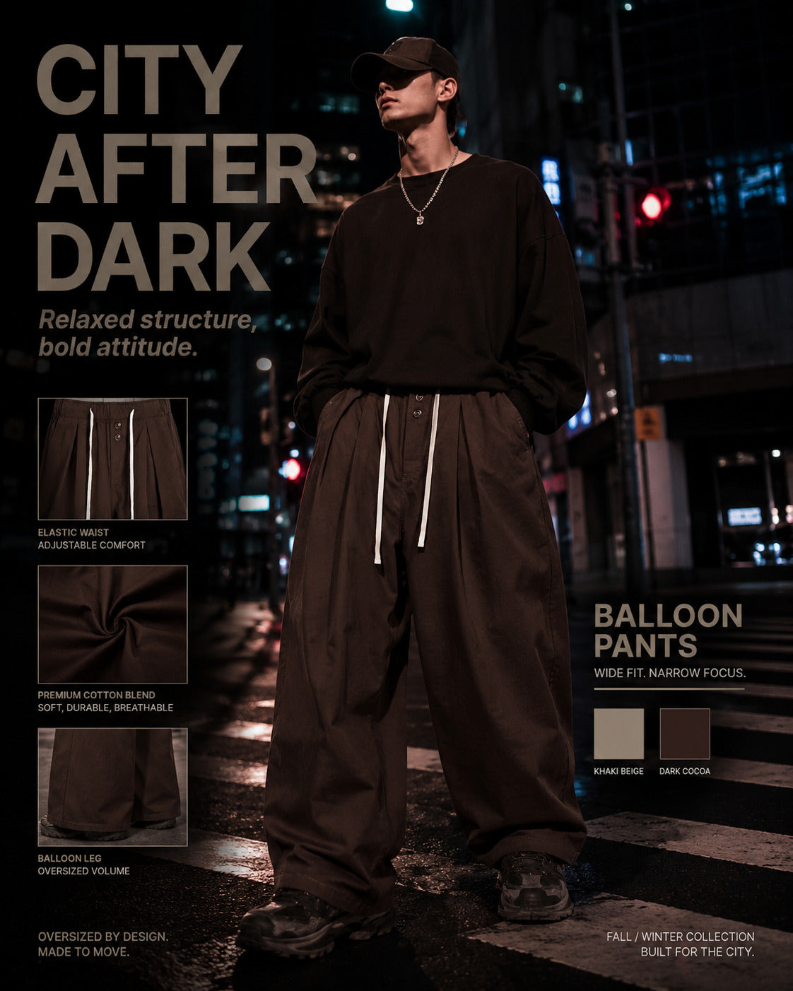 Drawstring Balloon Wide-Leg Pants - C960-side-human.jpg