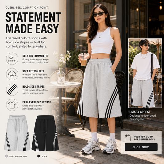Triple-Stripe Wide-Leg Lounge Shorts - C995-front.png