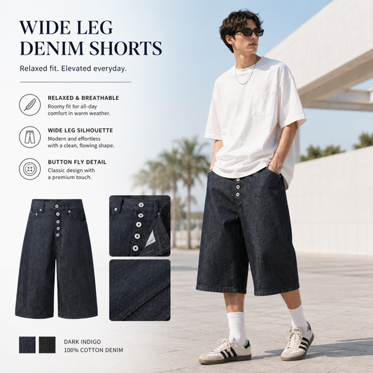 Button-Fly Wide-Leg Denim Shorts - G60008-front-human.png
