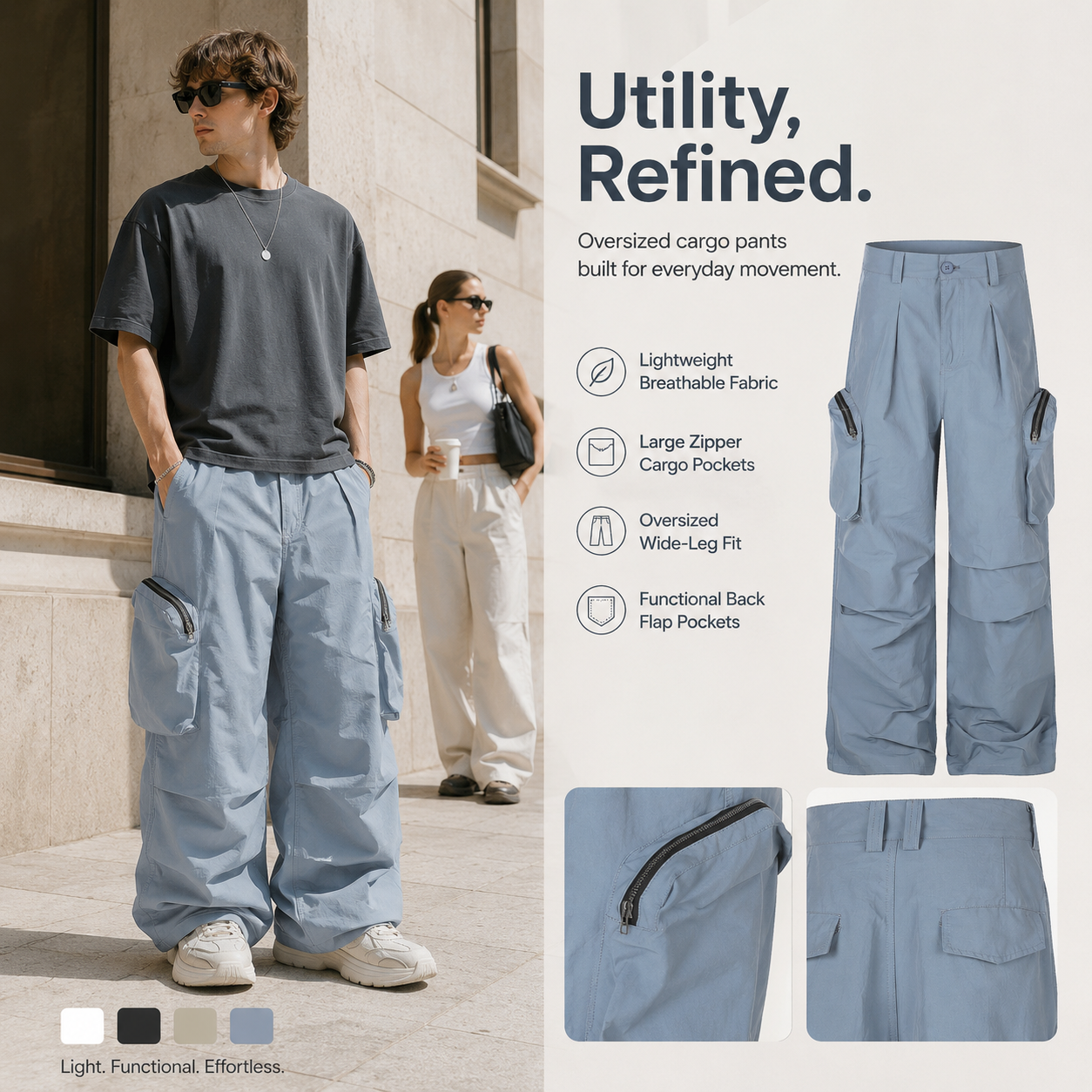 Lightweight Zip-Cargo Wide-Leg Pants - C1003-main-human.png
