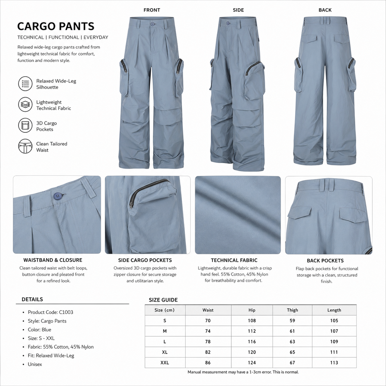 Lightweight Zip-Cargo Wide-Leg Pants - C1003-size-chart.png