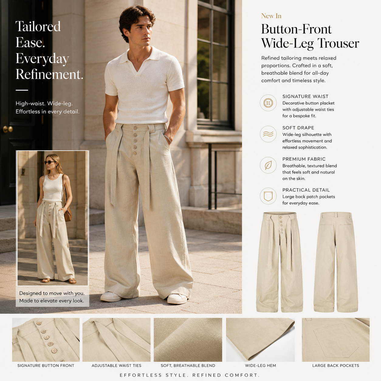 Button-Front Belted Wide-Leg Trousers - C1007-main-human.png