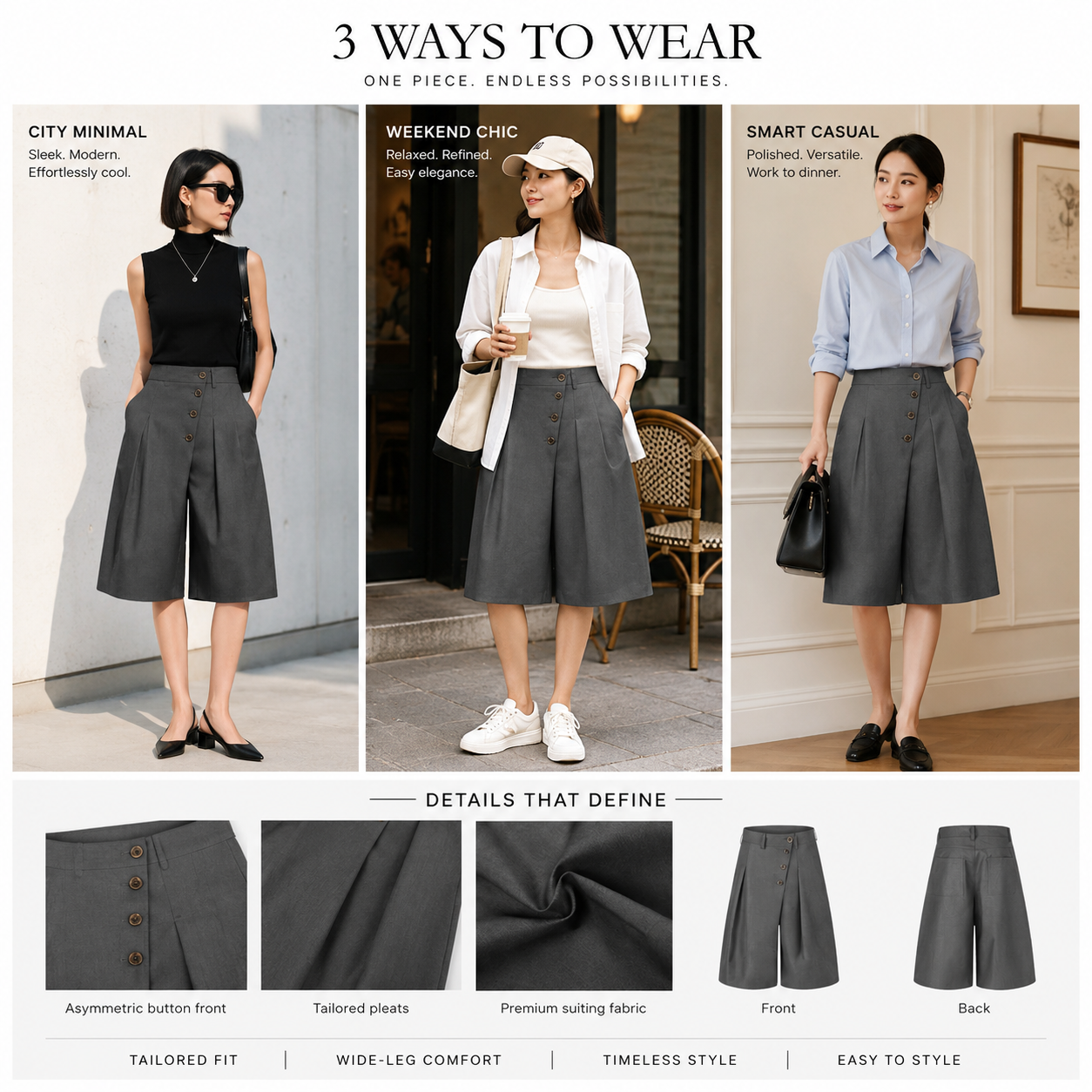 Asymmetric Button Tailored Culotte Shorts - C1012-side-human.png