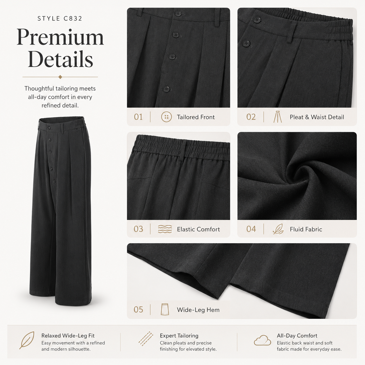 Button Detail Wide-Leg Trousers - C832-detail-waist.png