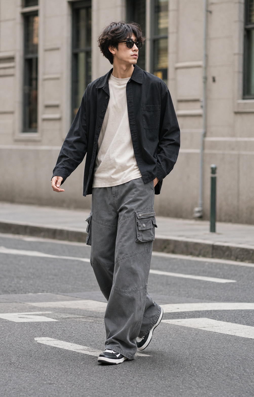 Washed Cargo Wide-Leg Trousers - C839-motion-human-v1.png