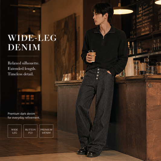Button-Fly Washed Wide-Leg Jeans - C9062-front-human.png