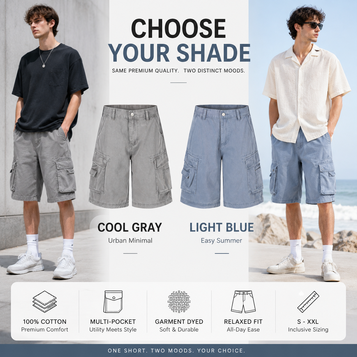 Washed Cargo Denim Bermuda Shorts - C9066-detail-waist.png