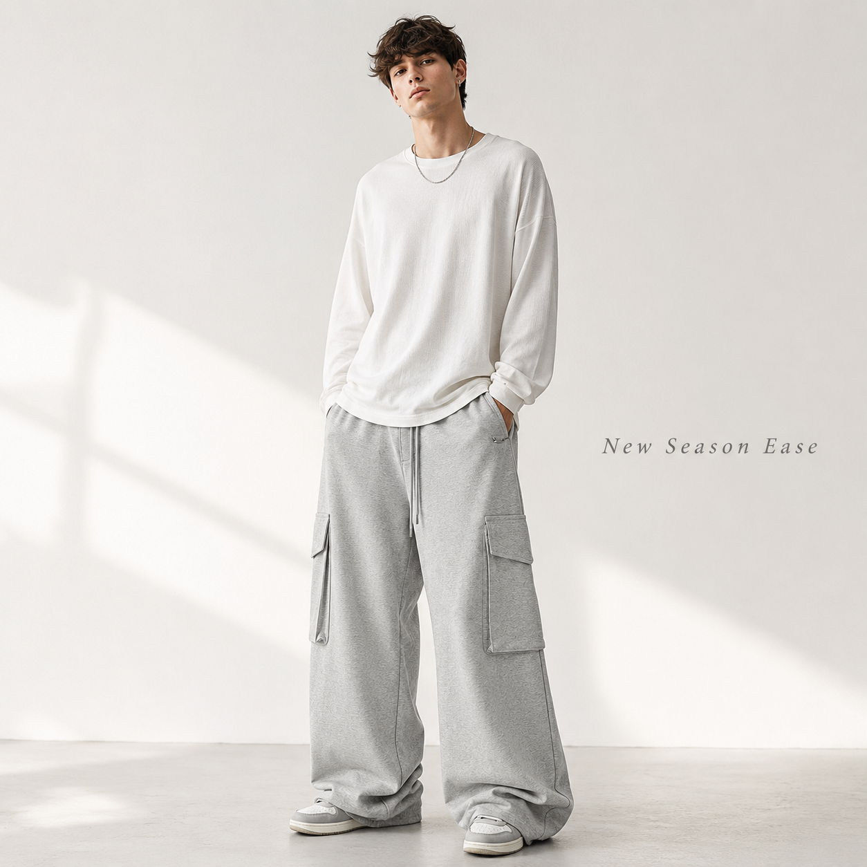 Relaxed Cargo Wide-Leg Sweatpants - C930-front-human.png