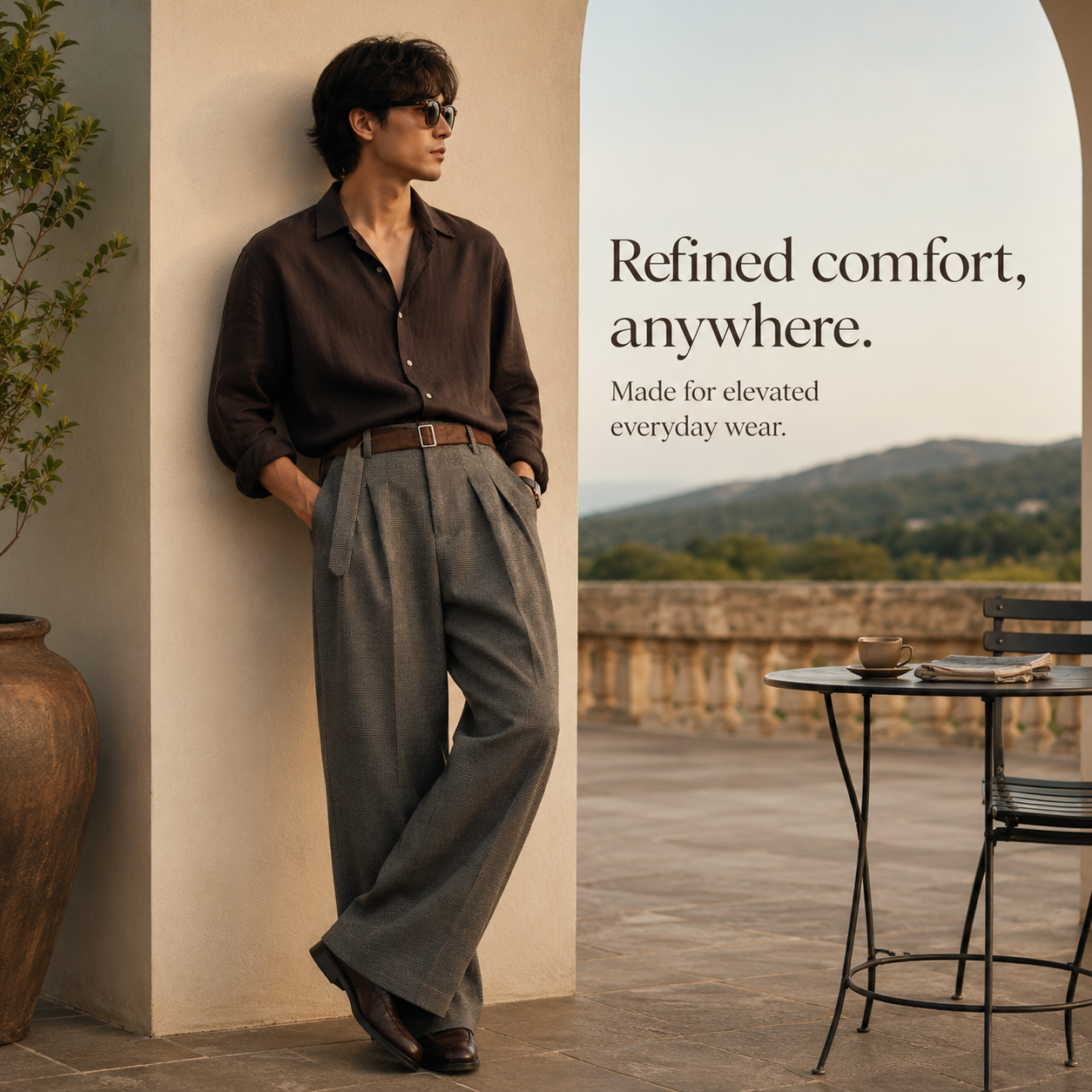 Heritage Wide-Leg Tailored Trousers - C933-outdoor-human.png
