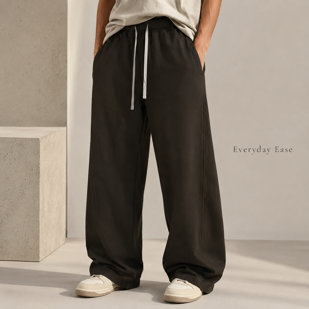Deep Brown Wide-Leg Sweatpants - C938-detail-fit.png