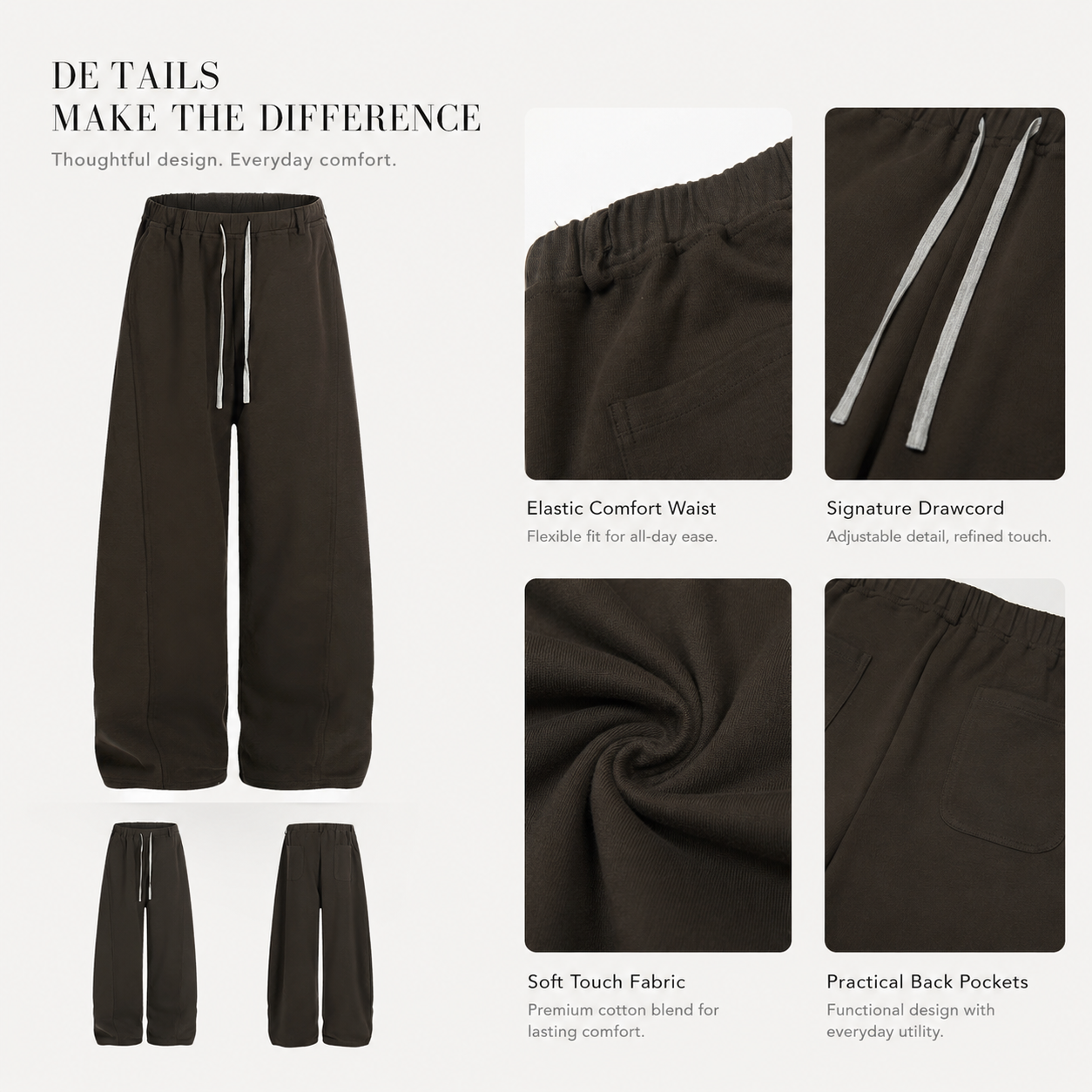 Deep Brown Wide-Leg Sweatpants - C938-detail-waist.png