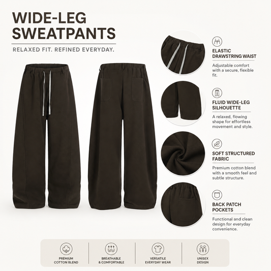 Deep Brown Wide-Leg Sweatpants - C938-front-back-detail.png