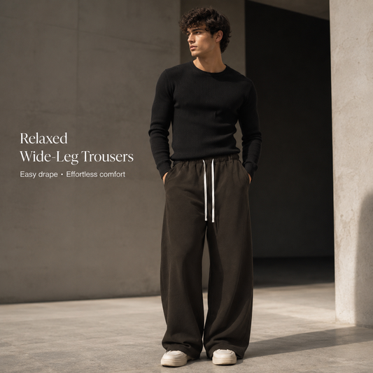 Deep Brown Wide-Leg Sweatpants - C938-main-human.png