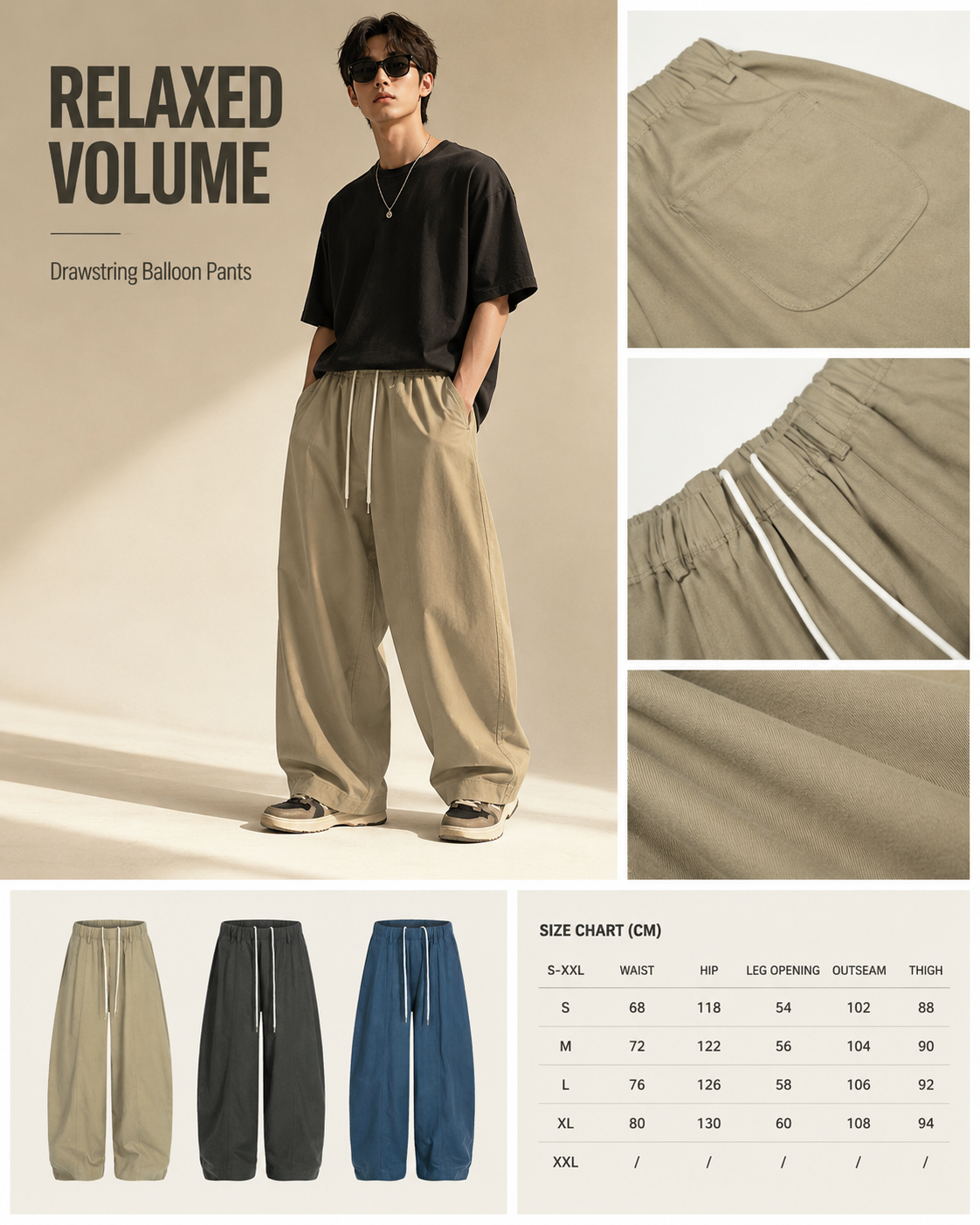 Elastic-Waist Balloon Wide-Leg Pants - C958-main.png