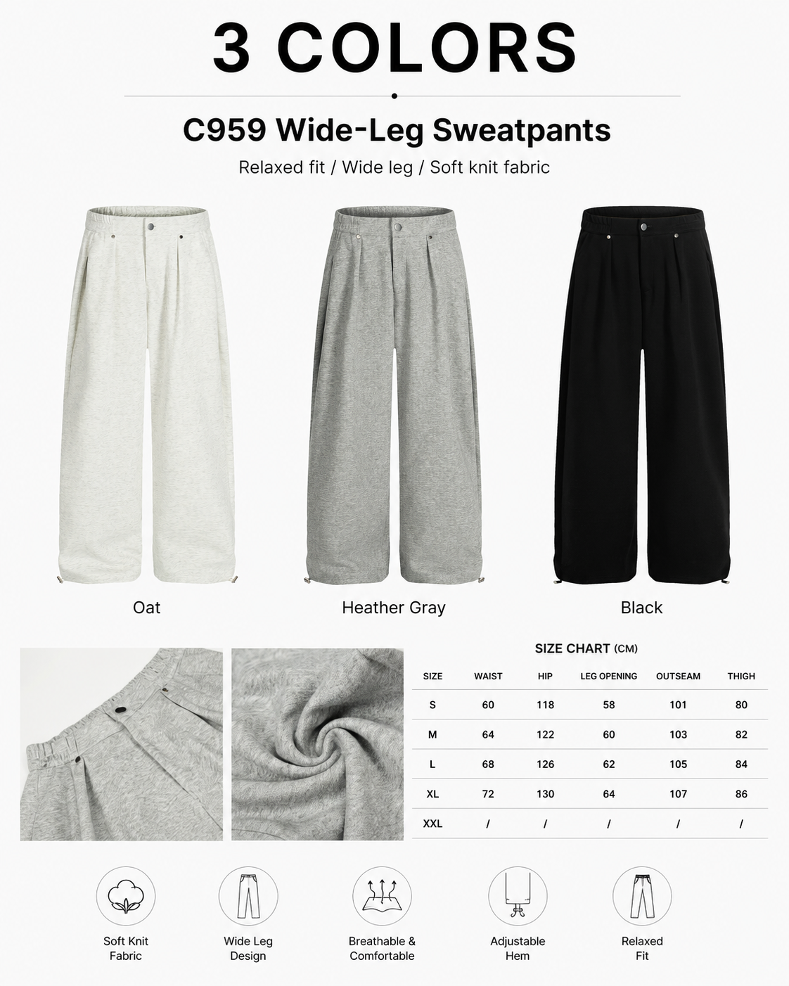 Snap-Detail Pleated Wide-Leg Sweatpants - C959-back.png