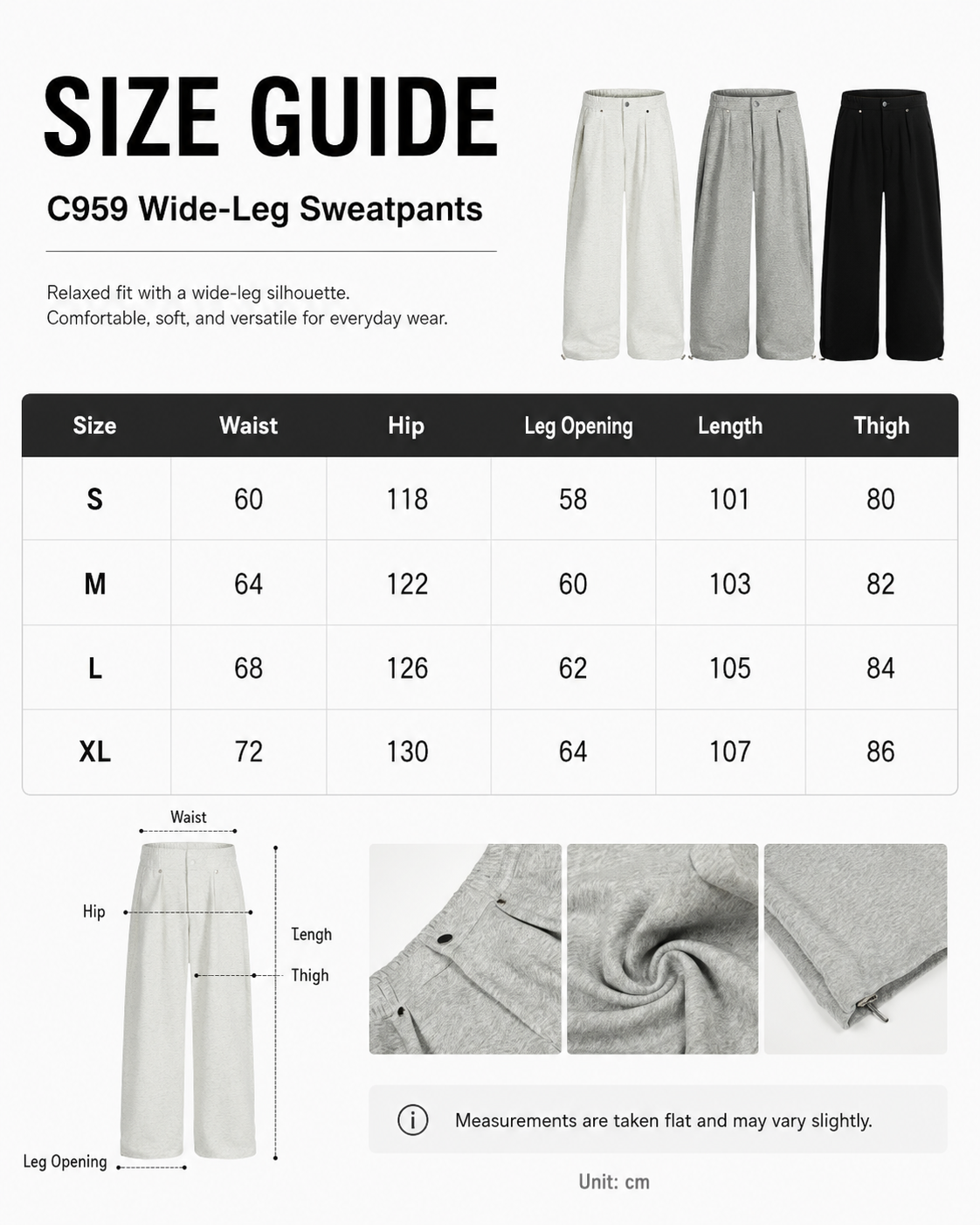 Snap-Detail Pleated Wide-Leg Sweatpants - C959-size-chart.png