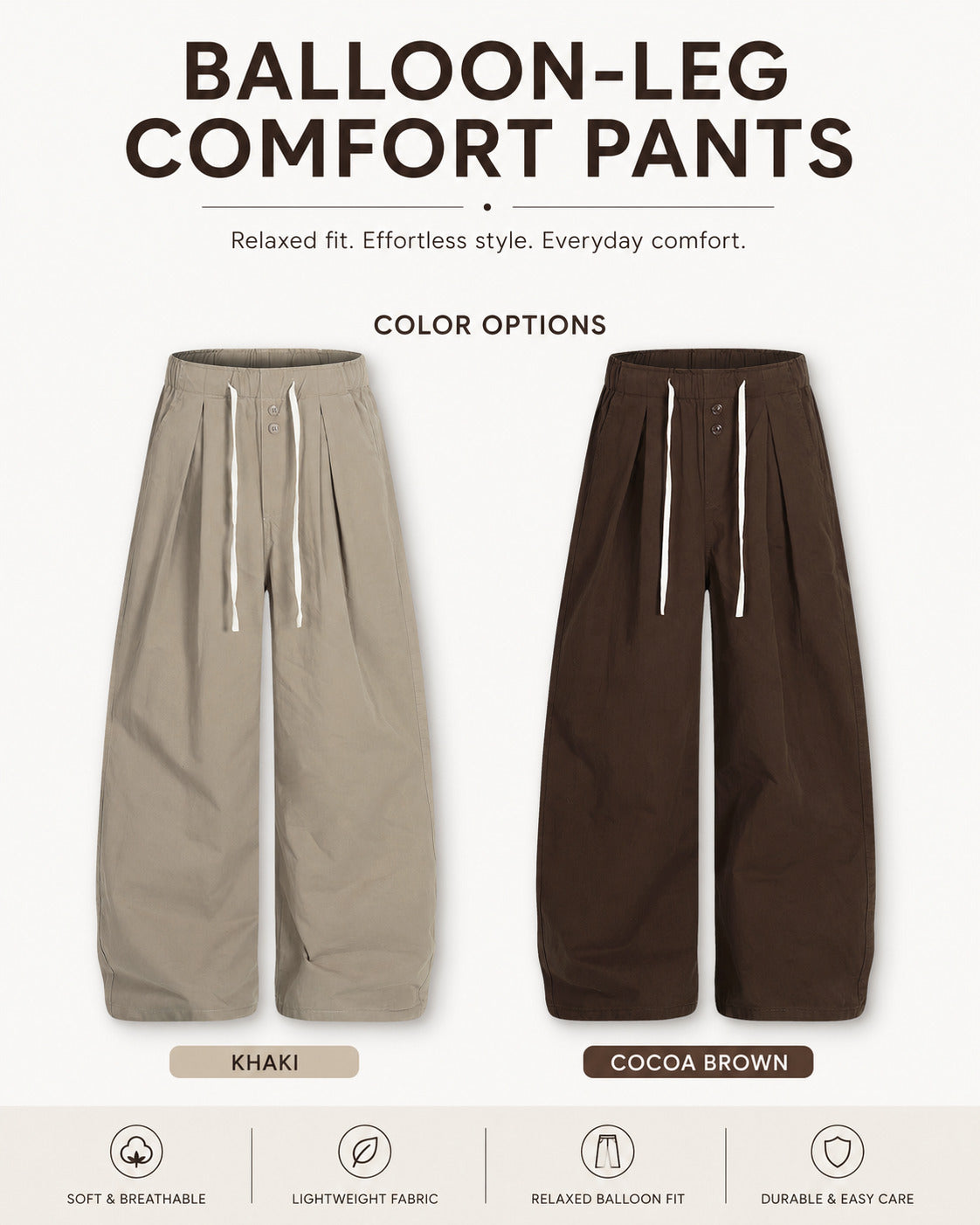 Drawstring Balloon Wide-Leg Pants - C960-back.jpg