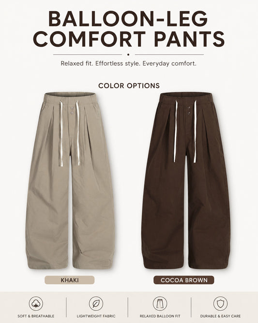 Drawstring Balloon Wide-Leg Pants - C960-back.jpg