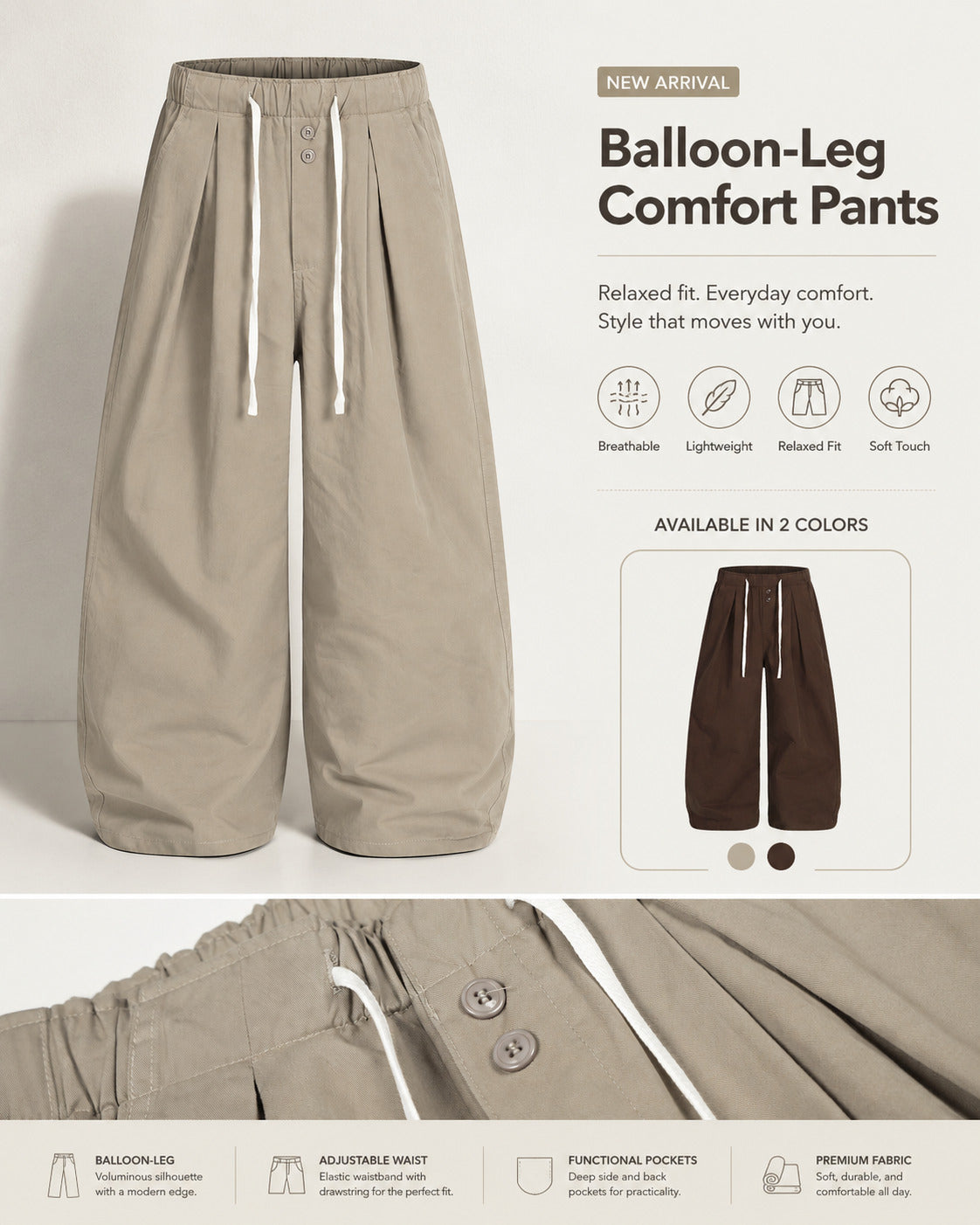 Drawstring Balloon Wide-Leg Pants - C960-product-overview.jpg