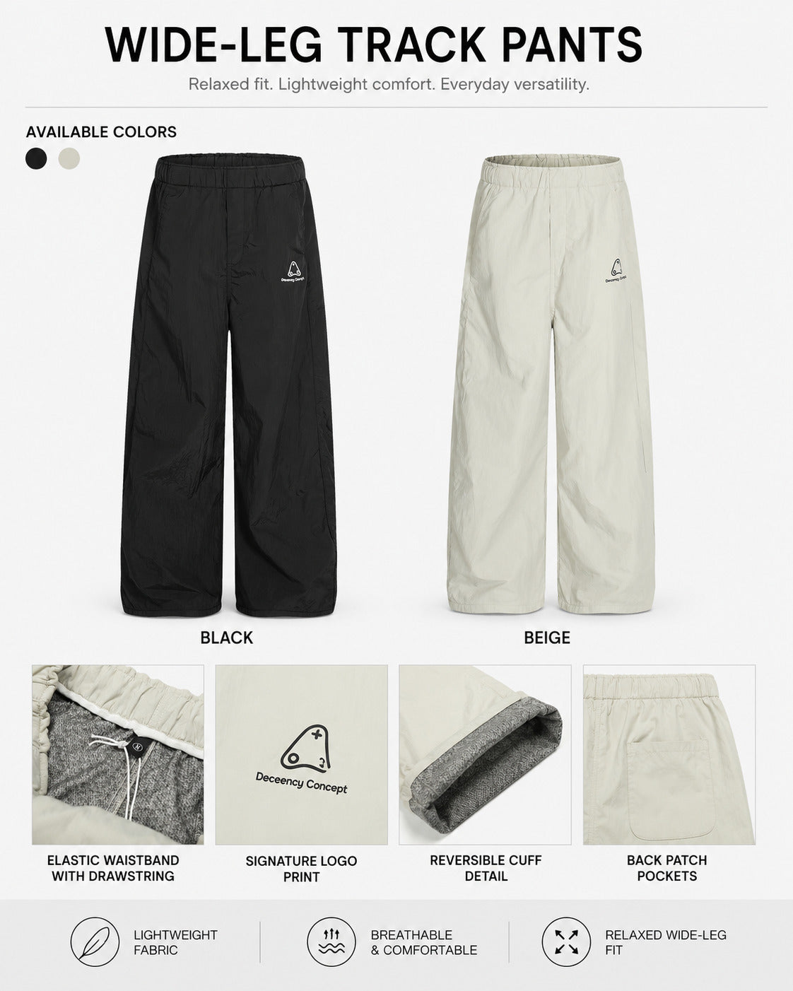 Lined Logo-Detail Wide-Leg Track Pants - C961-back.jpg