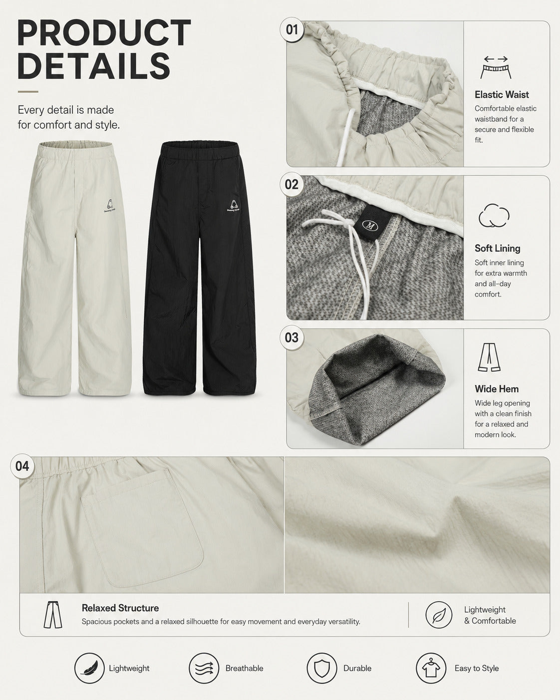 Lined Logo-Detail Wide-Leg Track Pants - C961-detail-fabric.jpg