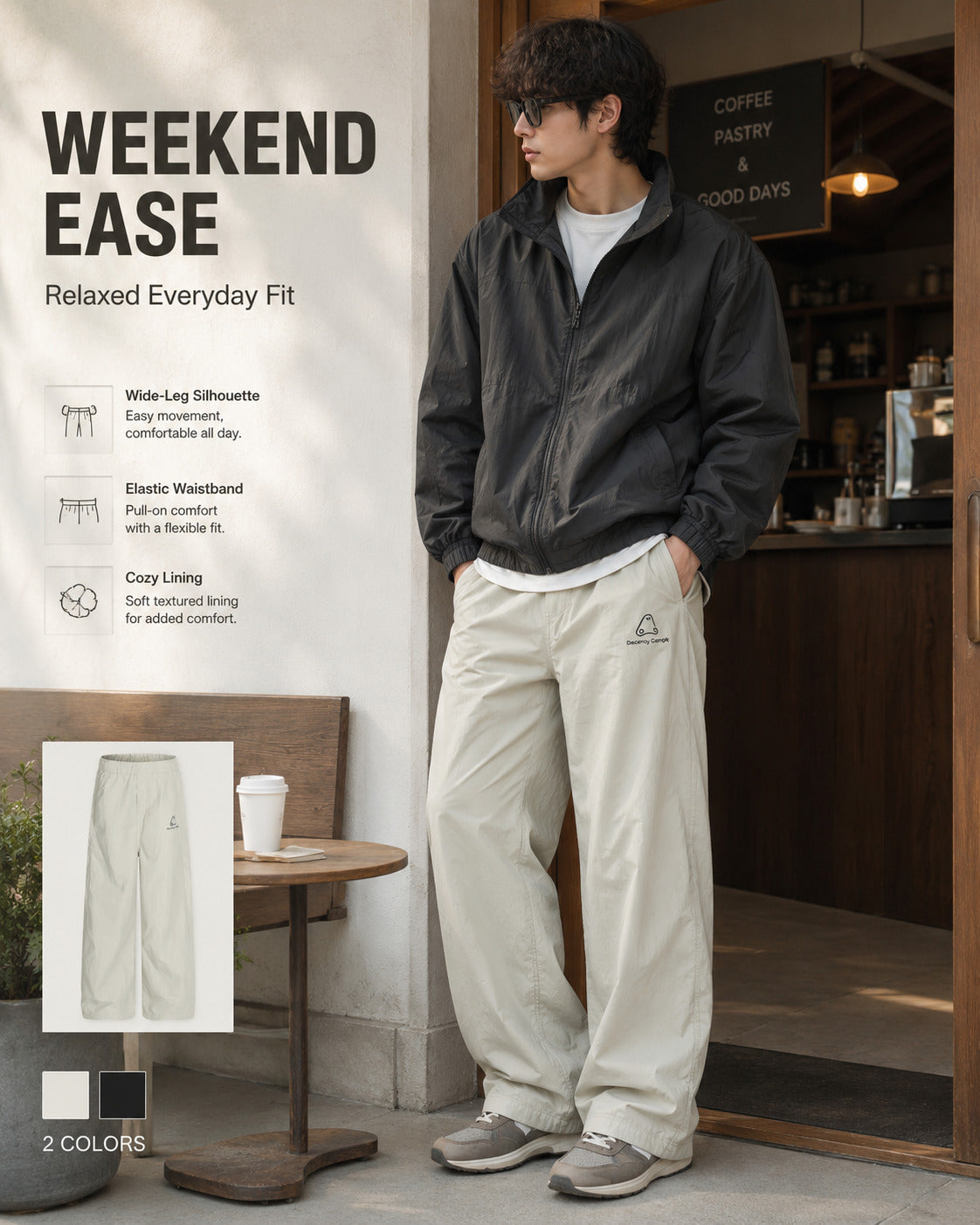 Lined Logo-Detail Wide-Leg Track Pants - C961-front.jpg