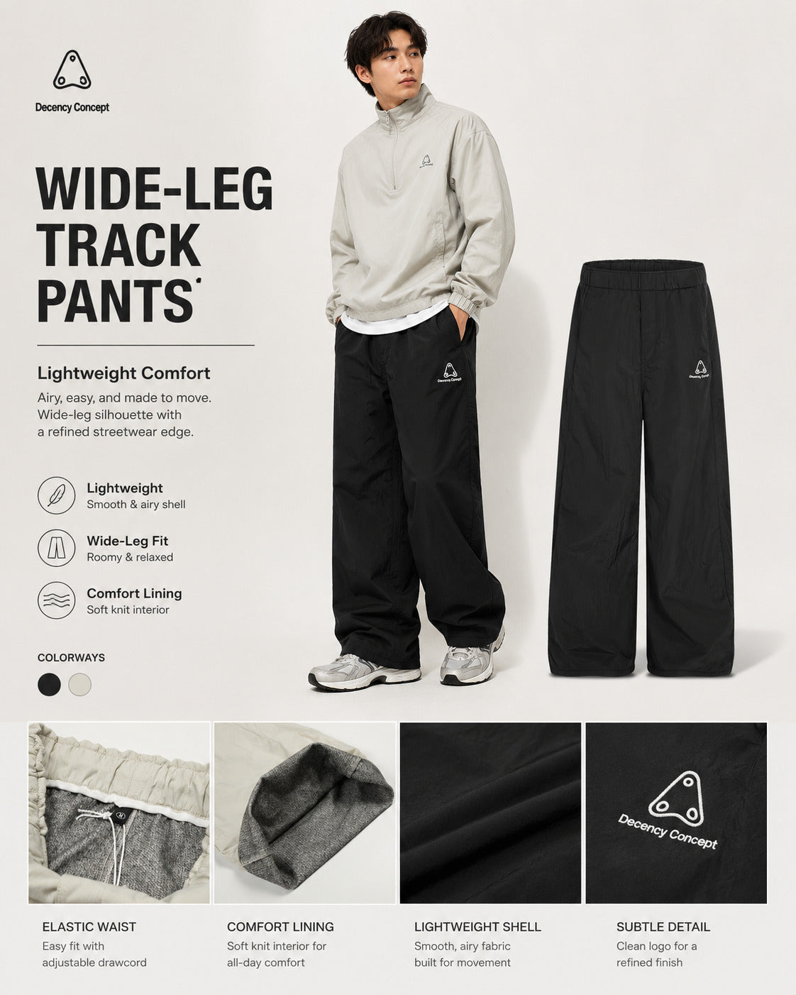 Lined Logo-Detail Wide-Leg Track Pants - C961-main.jpg