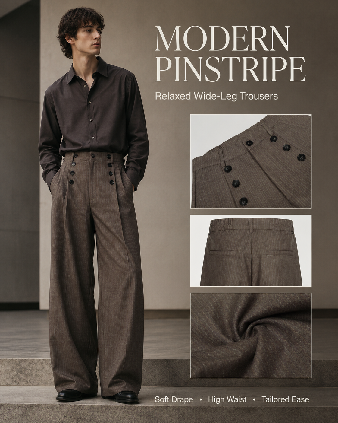 Asymmetric Multi-Button Pinstripe Wide-Leg Trousers - C965-main.png