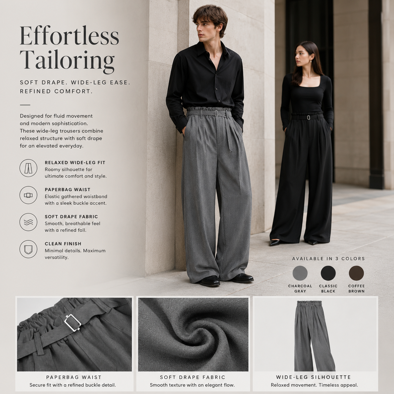 Belted Paperbag Wide-Leg Trousers - C992-main.png
