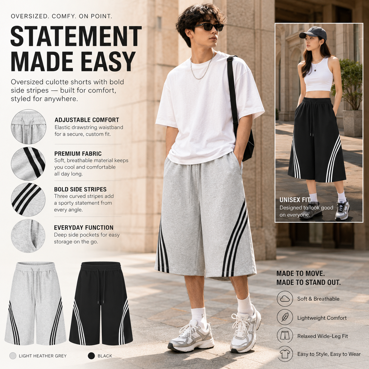 Triple-Stripe Wide-Leg Lounge Shorts - C995-main.png