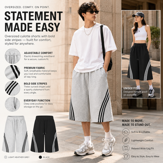 Triple-Stripe Wide-Leg Lounge Shorts - C995-main.png