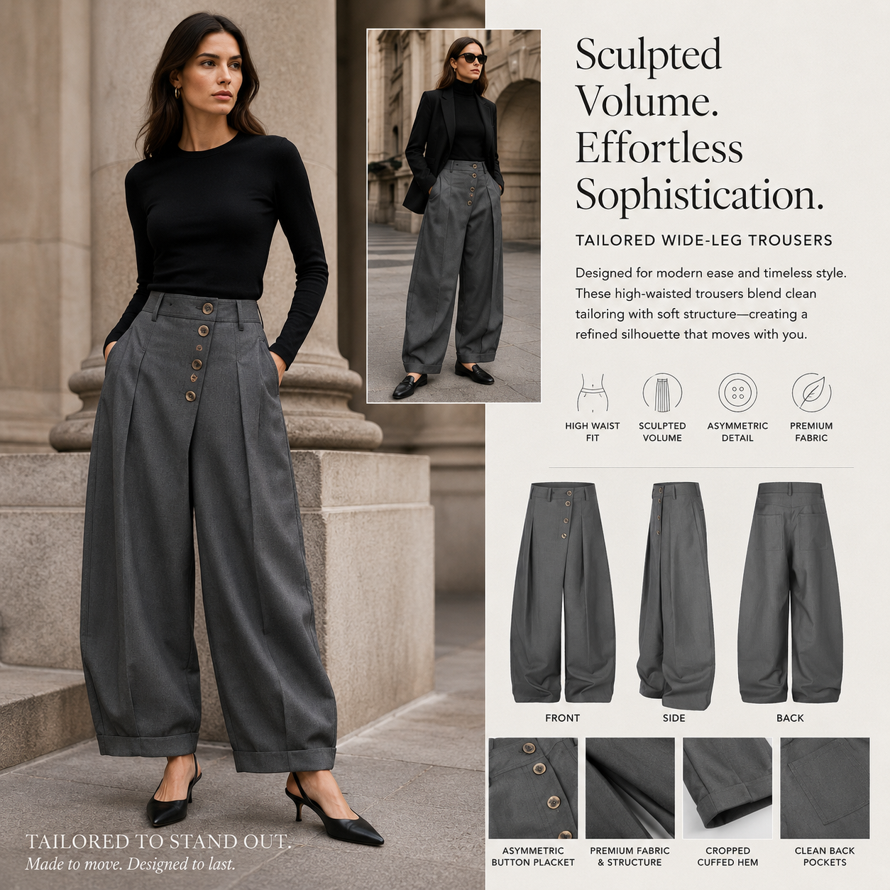 Asymmetric Button High-Waist Wide-Leg Trousers - C998-main.png