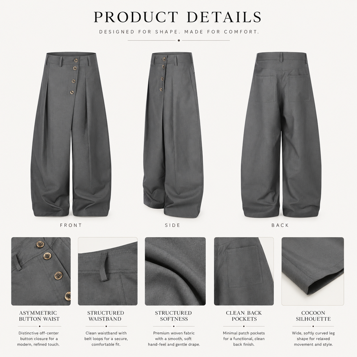 Asymmetric Button High-Waist Wide-Leg Trousers - C998-side.png