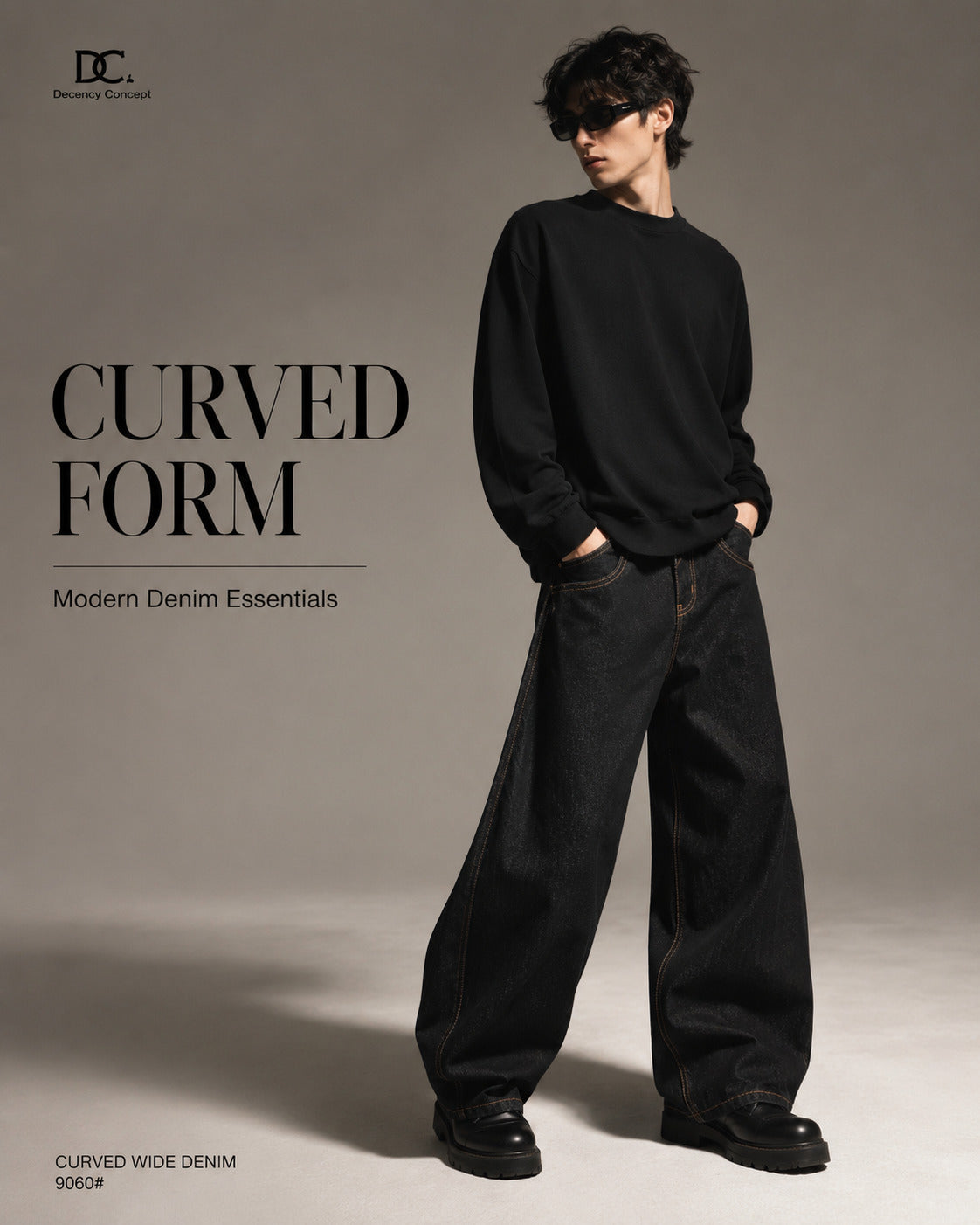 Dark Indigo Curved Wide-Leg Jeans - F9060-main.jpg
