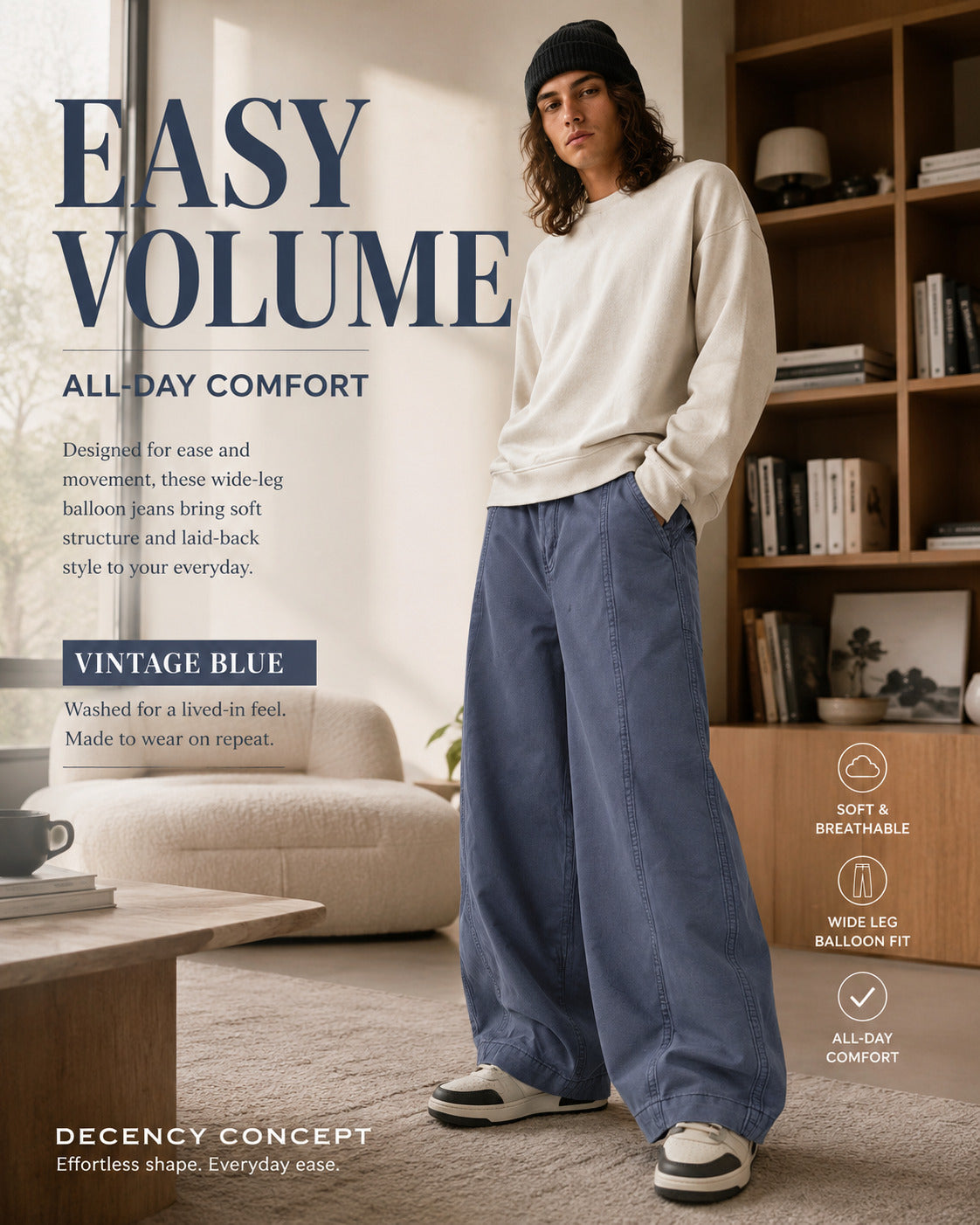 Vintage Blue Wide-Leg Balloon Jeans - F9061-front.jpg