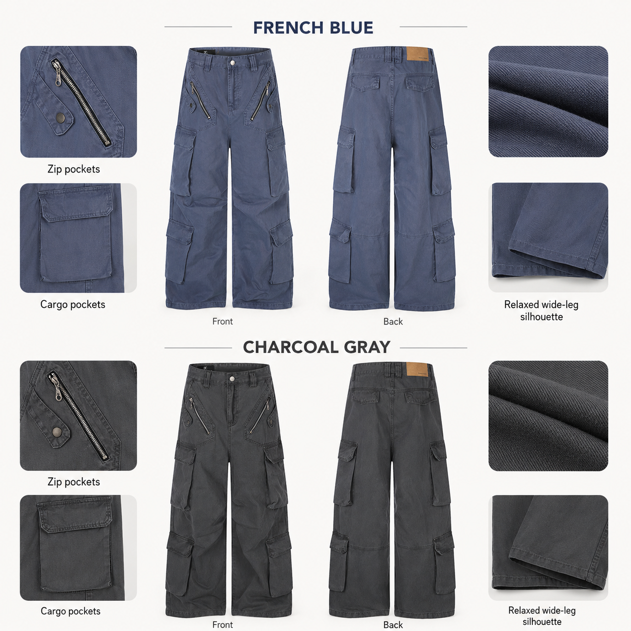 Multi-Zip Cargo Wide-Leg Pants - F9063-back-human.png