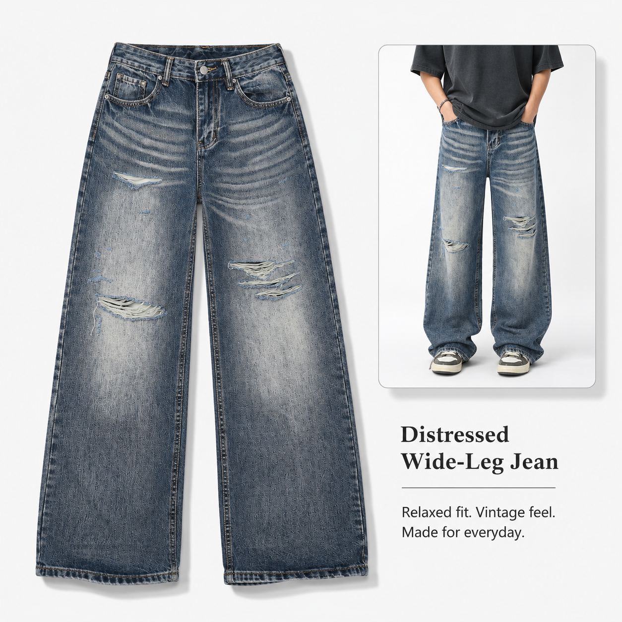 Washed Blue Distressed Wide-Leg Jeans - G60002-back-human.png