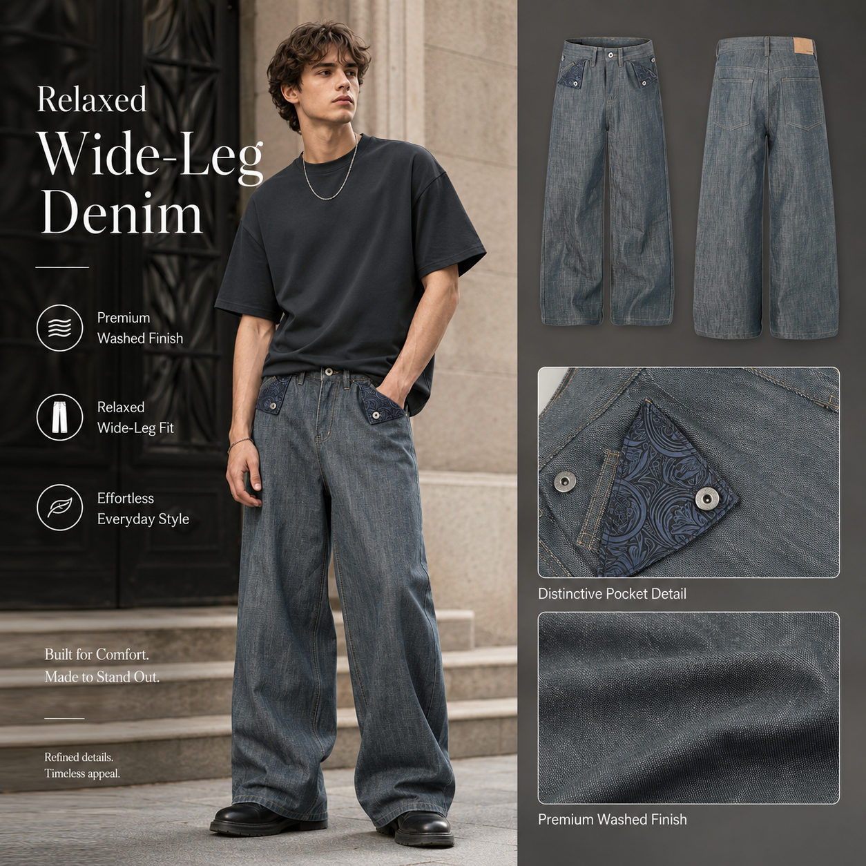 Asymmetric Button Washed Wide-Leg Jeans - G60006-main-human.png