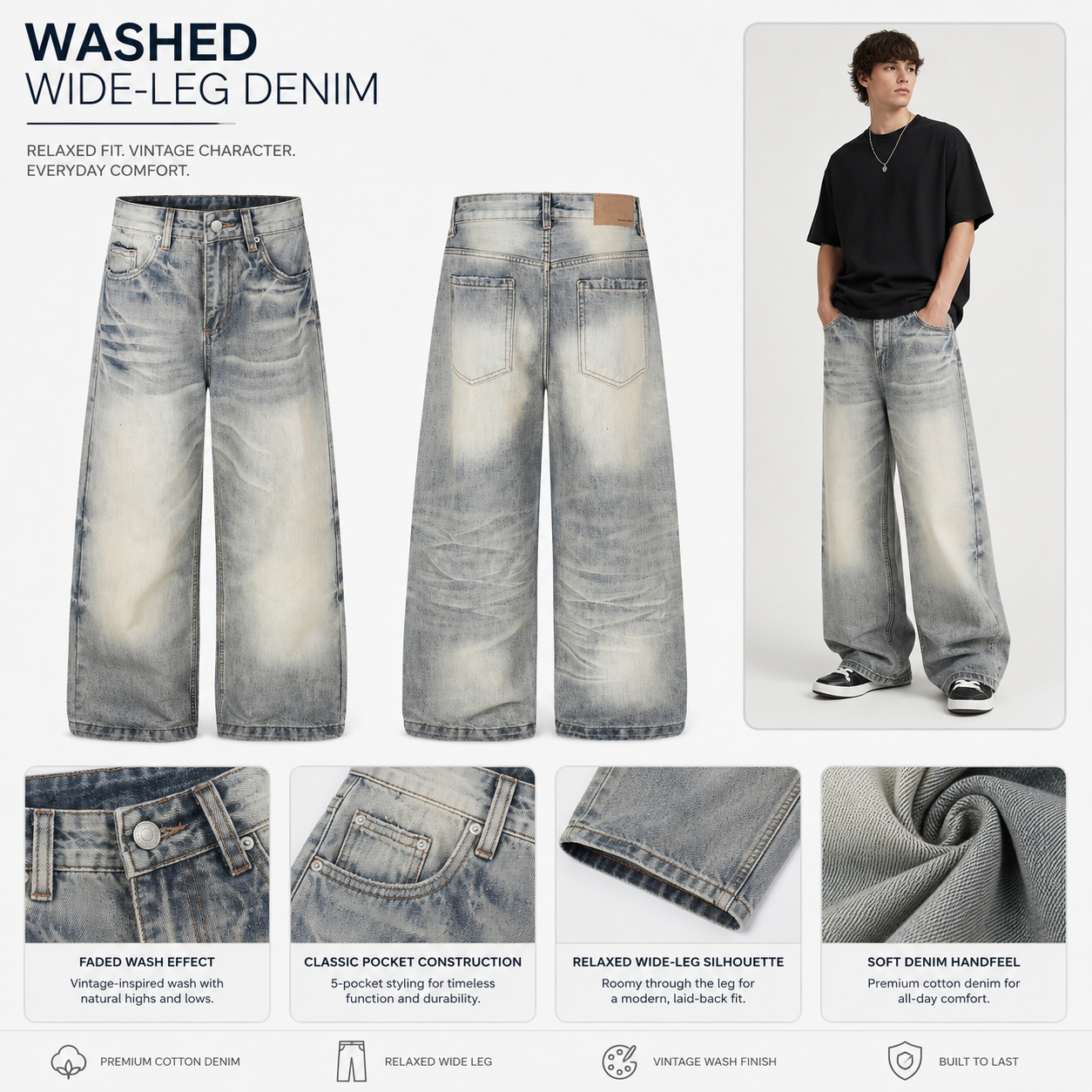 Washed Blue Wide-Leg Denim Pants - G60012-back-human.png