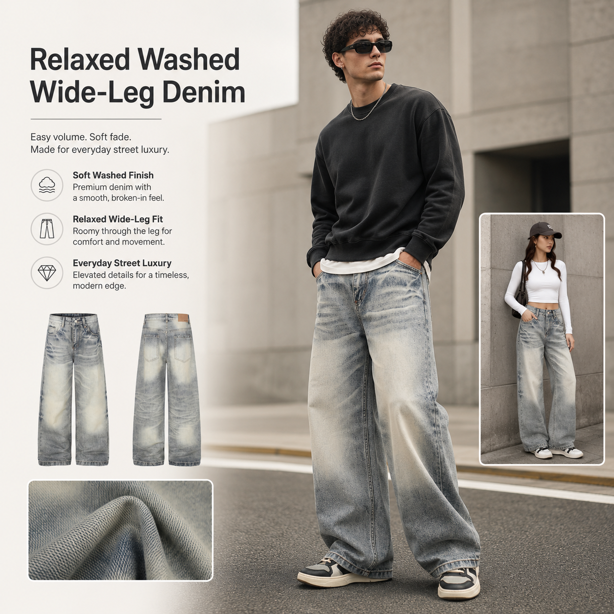 Washed Blue Wide-Leg Denim Pants - G60012-main-human.png