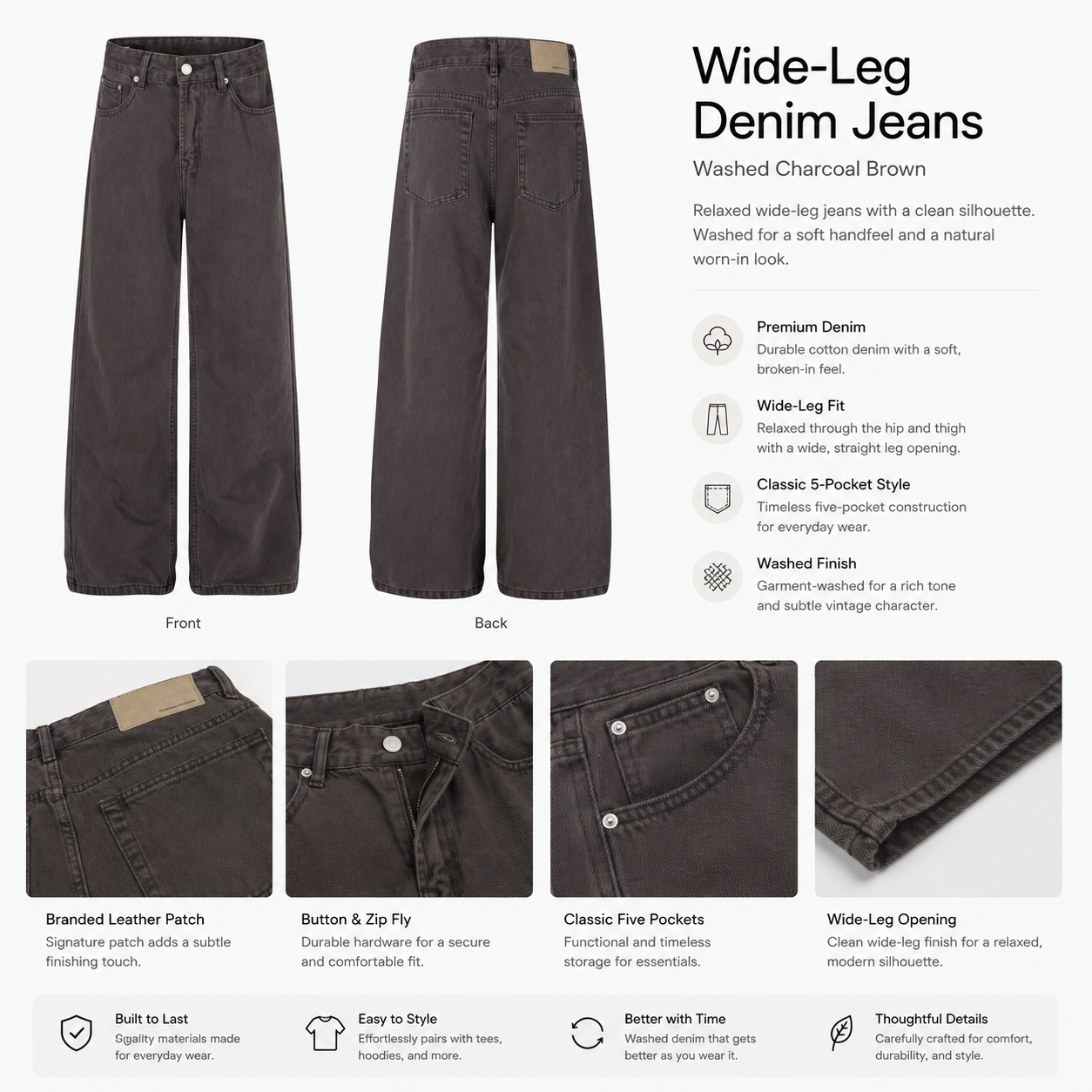 Washed Charcoal-Brown Wide-Leg Jeans - G60016-back-human.png