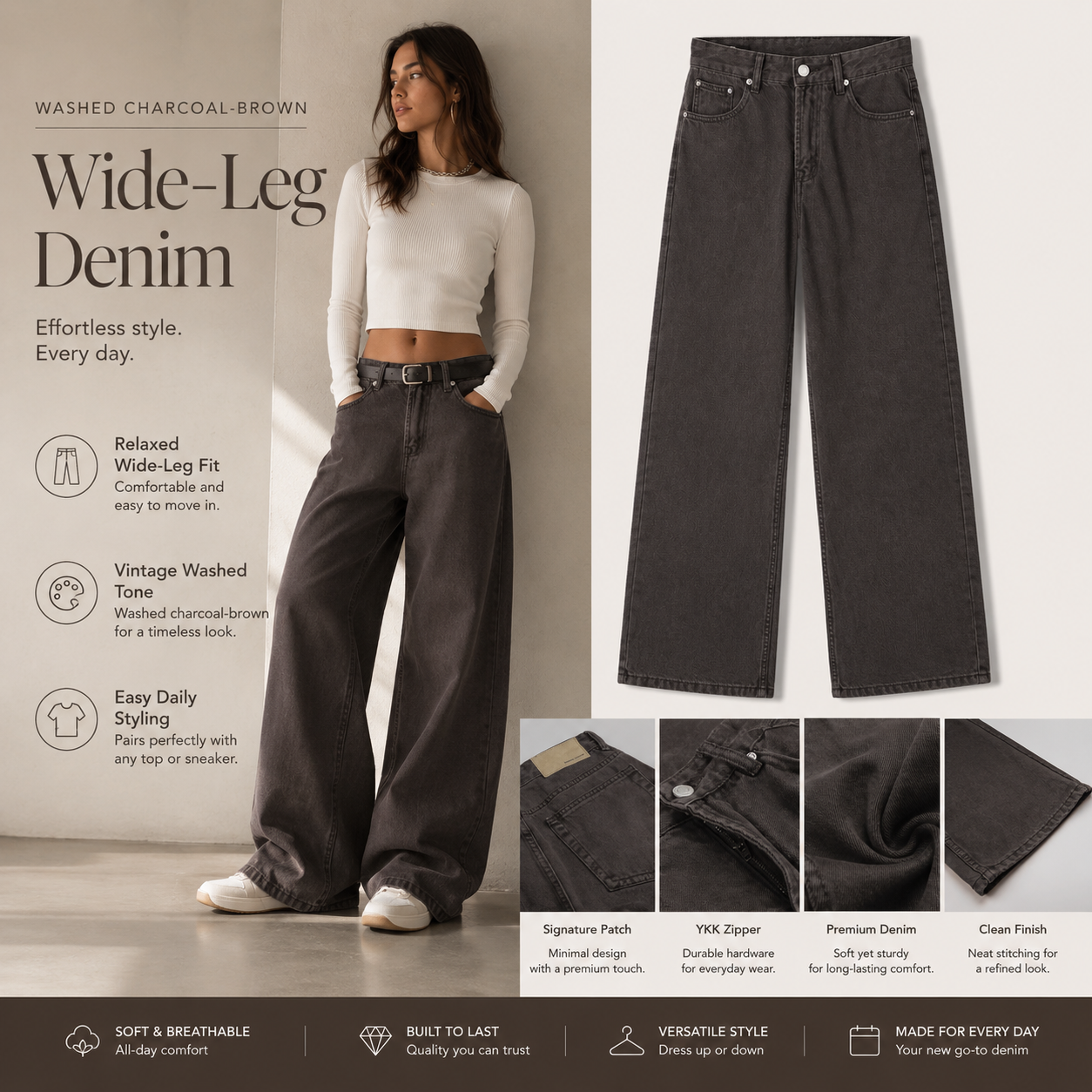 Washed Charcoal-Brown Wide-Leg Jeans - G60016-detail-waist.png